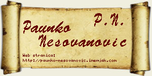 Paunko Nešovanović vizit kartica